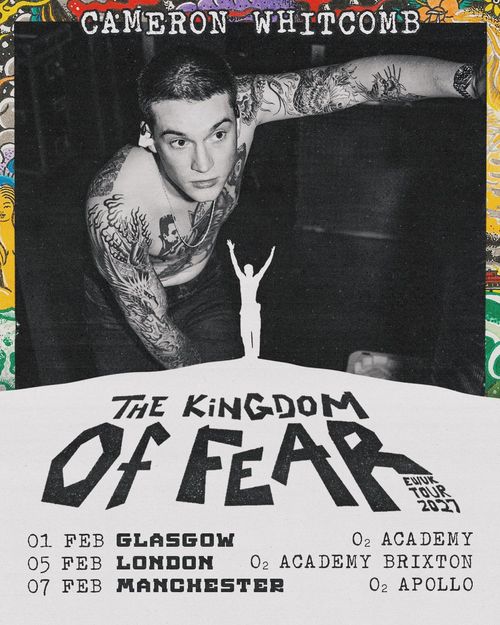 Cameron Whitcomb - The Kingdom of Fear EU/UK Tour 2027 Cameron Whitcomb february 2027 tour poster