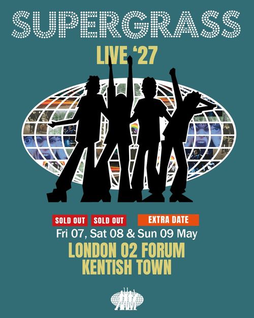 Supergrass Live '27 Supergrass may 2027 tour poster