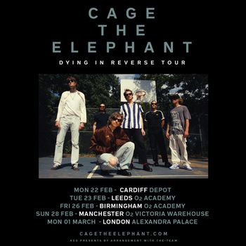 Cage The Elephant - Dying In Reverse Tour Cage the Elephant at Alexandra Palace on 1 March 2026 gig poster