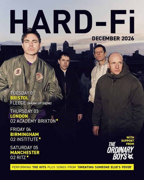 HARD-Fi The Ordinary Boys, Hard‐Fi december 2026 tour poster