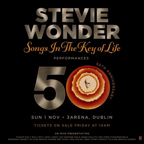 STEVIE WONDER - Songs In The Key of Life Stevie Wonder at 3Arena on 1 November 2026 gig poster