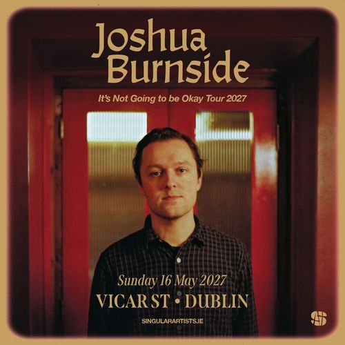 Joshua Burnside - It's Not Going to be Okay Tour 2027 Joshua Burnside at Vicar St on 16 May 2027 gig poster