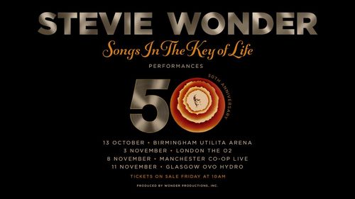 STEVIE WONDER Songs In The Key of Life Performances 50th Anniversary Stevie Wonder october 2026 to november 2026 tour poster