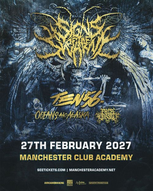 TENSIDE, OCEANS ATE ALASKA, and more Tenside, Oceans Ate Alaska, Fire for Effect at Manchester Club Academy on 27 February 2027 gig poster