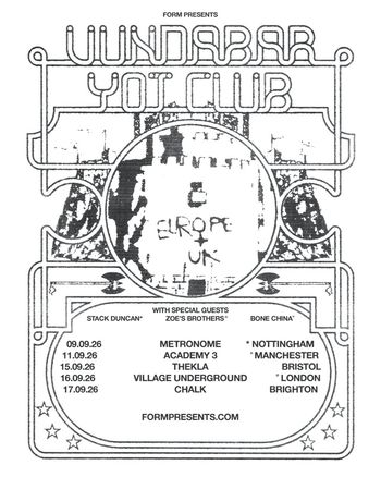 Windsbar Yot Club Bone China, ZOE'S BROTHERS, Stack Duncan september 2026 tour poster