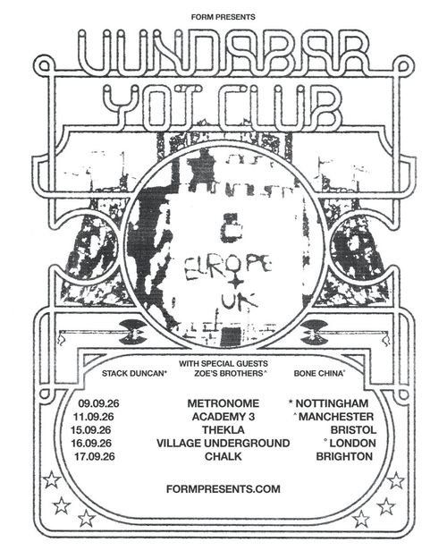 Windsbar Yot Club Bone China, ZOE'S BROTHERS, Stack Duncan september 2026 tour poster