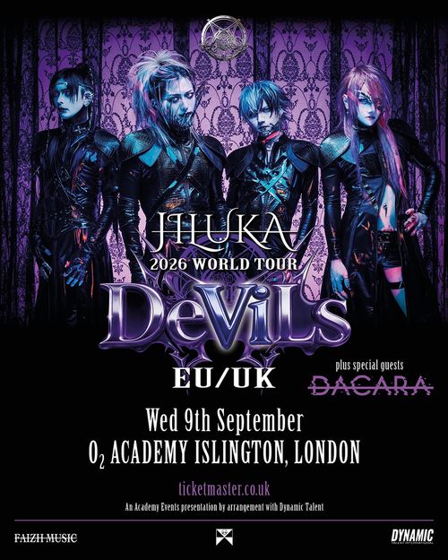JILUKA 2026 WORLD TOUR DeViLs EU/UK JILUKA, DACARA at O2 ACADEMY ISLINGTON on 9 September 2026 gig poster