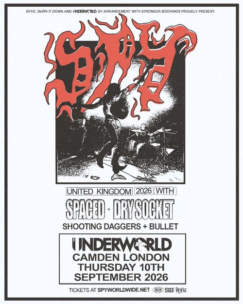 SPY + Spaced + Drysocket S.P.Y, Spaced, Dry Socket at The Underworld on 10 September 2026 gig poster