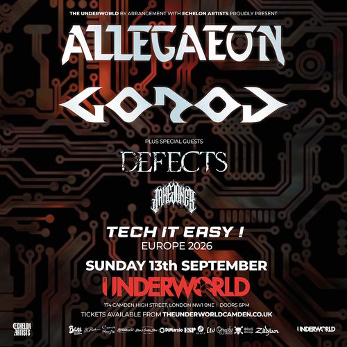 ALLEGAEON ABYSMAL TORN, JADE LYNX, Gorod, Defects, The Jailbirds at The Underworld on 13 September 2026 gig poster