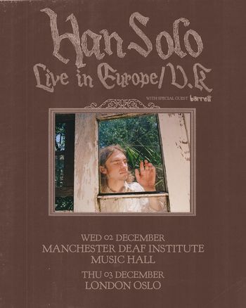Han Solo Live in Europe / U.K. Han Solo, Barrett december 2026 tour poster