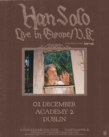 Han Solo Live in Europe/V.K. Han Solo, Barrett at Academy 2 on 1 December 2026 gig poster