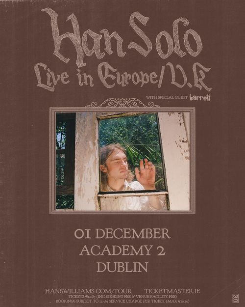 Han Solo Live in Europe/V.K. Han Solo, Barrett at Academy 2 on 1 December 2026 gig poster