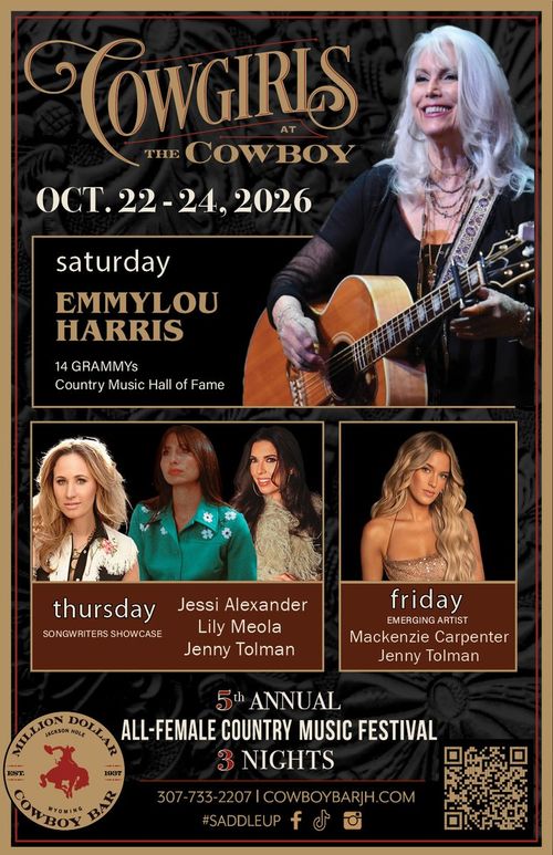 Cowgirls at The Cowboy Emmylou Harris, Mackenzie Carpenter, Jenny Tolman, Lily Meola, Jessi Alexander, Jenny Tolman october 2026 tour poster
