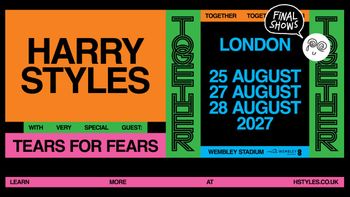 Harry Styles with very special guest: Tears for Fears Harry Styles, Tears for Fears august 2027 tour poster
