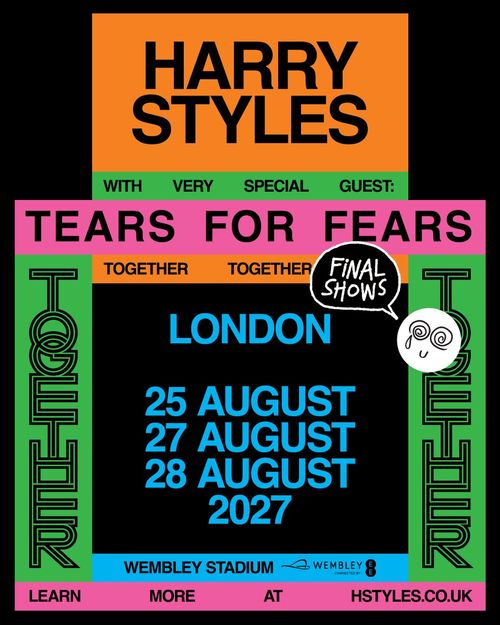 Harry Styles with very special guest: Tears for Fears Harry Styles, Tears for Fears august 2027 tour poster