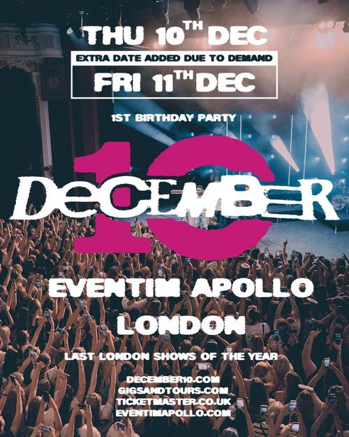 December 10 1st Birthday Party December 10 december 2026 tour poster