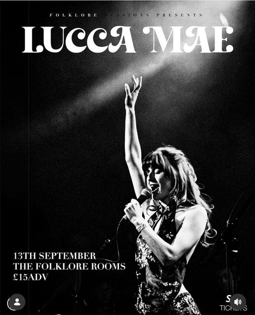 Lucca Mae at The Folklore Rooms on 13 September 2026 gig poster