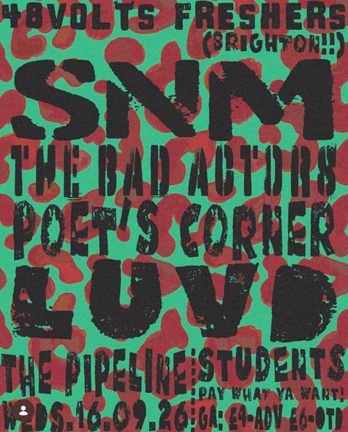 SNM - The Bad Actors - Poet's Corner Bad Actors, Poet's Corner, SNM at The Pipeline on 16 February 2026 gig poster