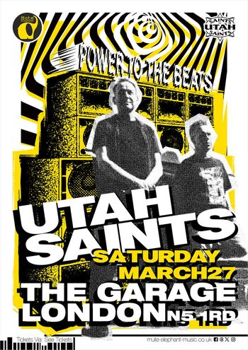 UTAH SAINTS at THE GARAGE on 27 March 2027 gig poster