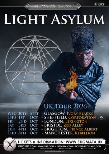 Light Asylum UK Tour 2026 Light Asylum at Zed Alley on 3 October 2026 gig poster