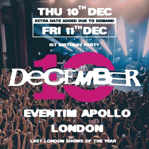 December 10 1st Birthday Party December 10, 10 December december 2026 tour poster