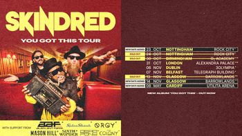 Skindred - You Got This Tour Skindred october 2023 to may 2024 tour poster
