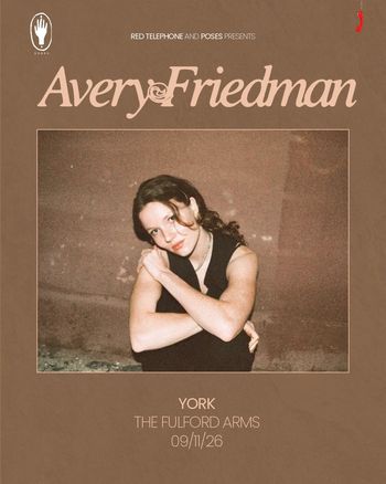 Avery Friedman at The Fulford Arms on 9 November 2026 gig poster