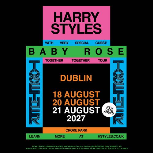 Harry Styles with very special guest Baby Rose - Together Together Tour Harry Styles, Baby Rose august 2027 tour poster