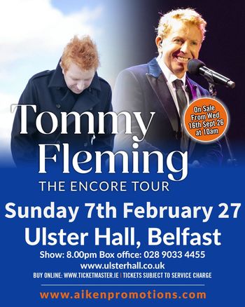 Tommy Fleming THE ENCORE TOUR Tommy Fleming at Ulster Hall on 7 February 2027 gig poster