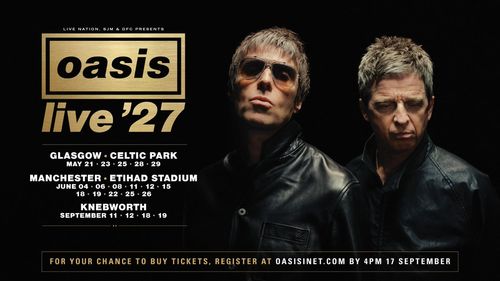 Oasis live '27 Oasis may 2027 to september 2027 tour poster