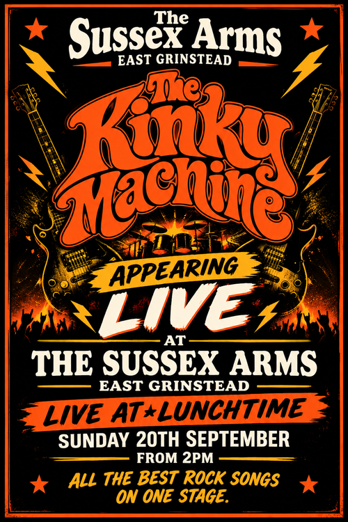 The Kinky Machine at The Sussex Arms on 20 September 2026 gig poster