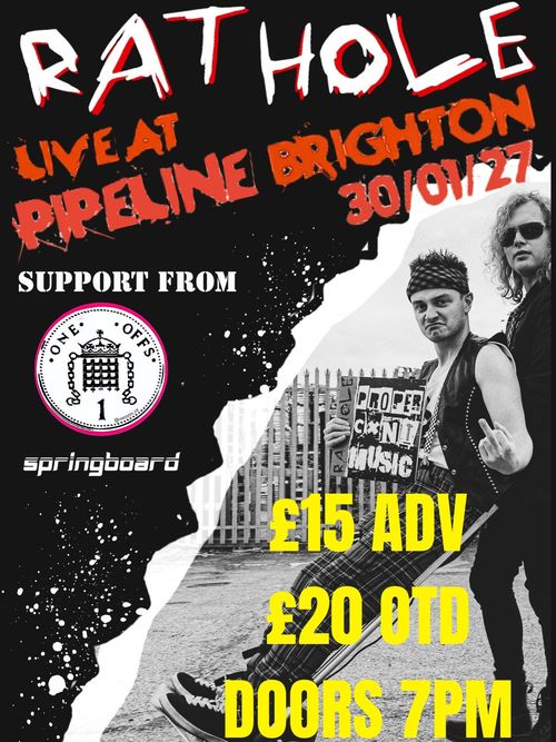 RATHOLE Live at Pipeline Brighton Rathole at Pipeline on 30 January 2027 gig poster