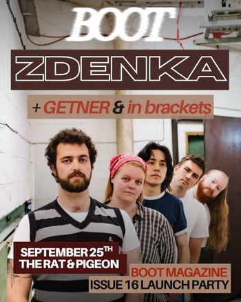 BOOT ZDENKA + GETNER & in brackets GETNER, in brackets, Zdenka at THE RAT & PIGEON on 25 September 2026 gig poster