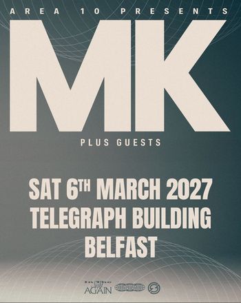 MK Plus Guests MK at Telegraph Building on 6 March 2027 gig poster