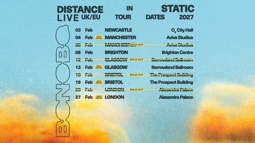 DISTANCE IN STATIC LIVE UK/EU TOUR 2027 Bonobo february 2027 tour poster