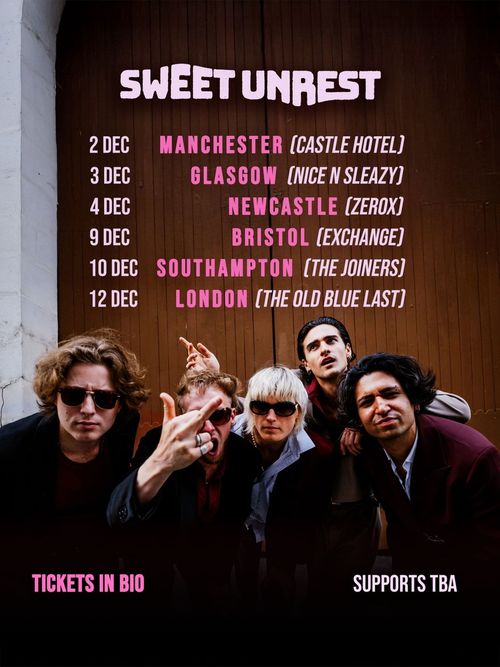 Sweet Unrest december 2026 tour poster
