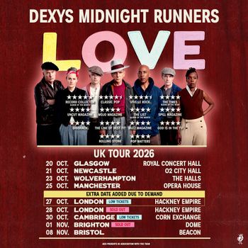 Dexys Midnight Runners LOVE UK Tour 2026 Dexys Midnight Runners october 2026 tour poster