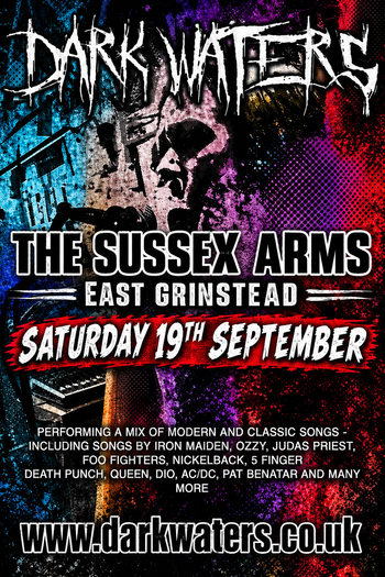 DARK WATERS at THE SUSSEX ARMS on 19 September 2026 gig poster