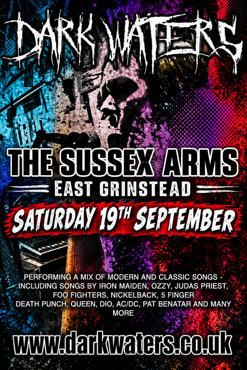 DARK WATERS at THE SUSSEX ARMS on 19 September 2026 gig poster