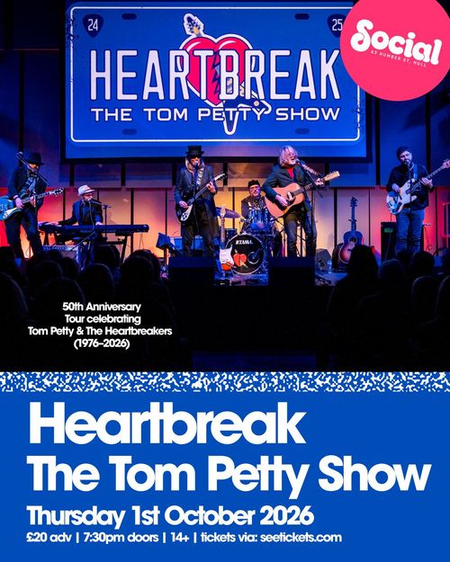 HEARTBREAK THE TOM PETTY SHOW at Social on 1 October 2026 gig poster