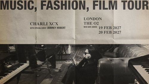 MUSIC, FASHION, FILM TOUR Audrey Hobert, Charli xcx february 2027 tour poster