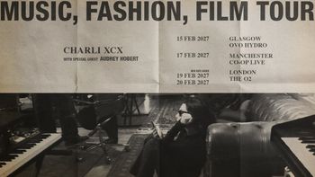 MUSIC, FASHION, FILM TOUR - CHARLI XCX Audrey Hobert, Charli xcx february 2027 tour poster