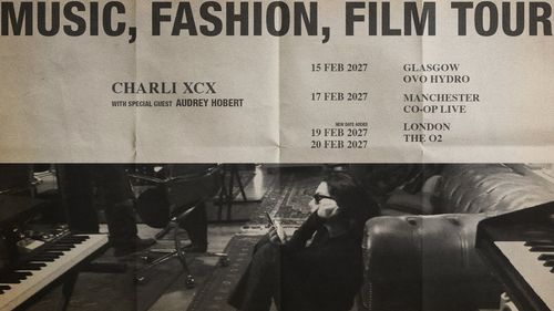 MUSIC, FASHION, FILM TOUR - CHARLI XCX Audrey Hobert, Charli xcx february 2027 tour poster