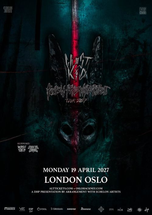 GHOSTKID - Follow the White Rabbit Tour 2027 Ghostkid, SEPARATED CHAINS, Dropout Kings at Oslo on 19 April 2027 gig poster