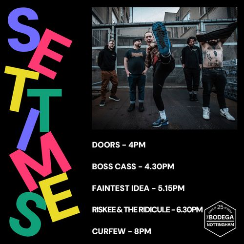 Riskee & The Ridicule Boss Cass, Faintest Idea at The Bodega on 20 September 2026 gig poster