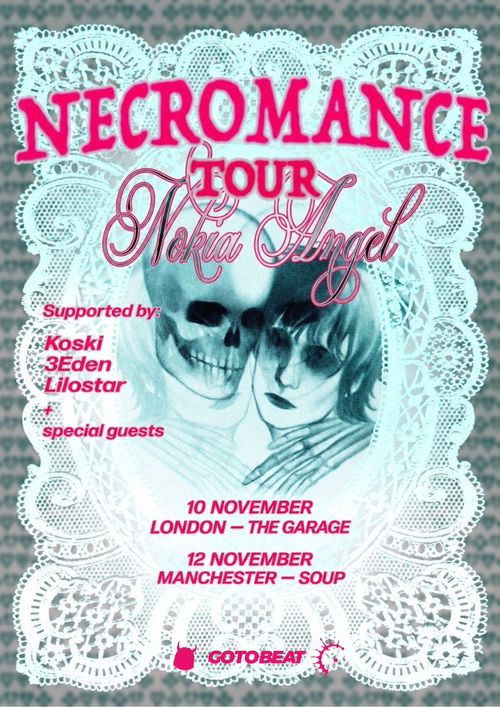 NECROMANCE TOUR Nokia Angel Lilostar, Koski, 3Eden, Nokia Angel november 2026 tour poster