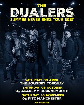 The Dualers - Summer Never Ends Tour 2027 The Dualers april 2027 to november 2027 tour poster