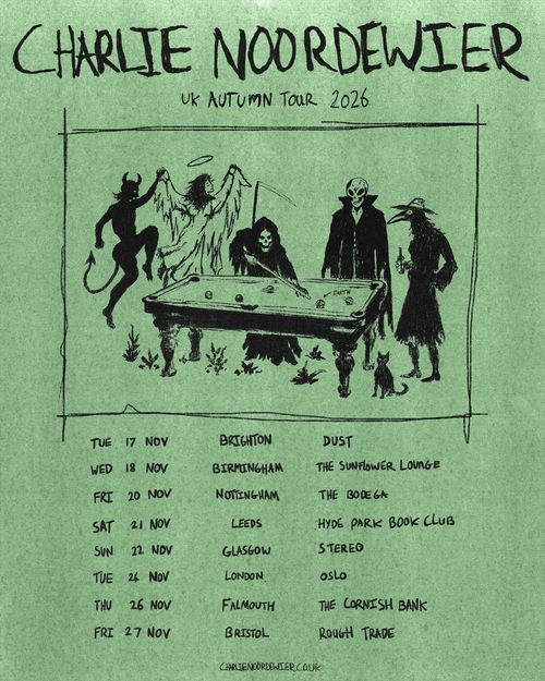 CHARLIE NOORDEWIER UK AUTUMN Tour 2026 Charlie Noordewier november 2026 tour poster