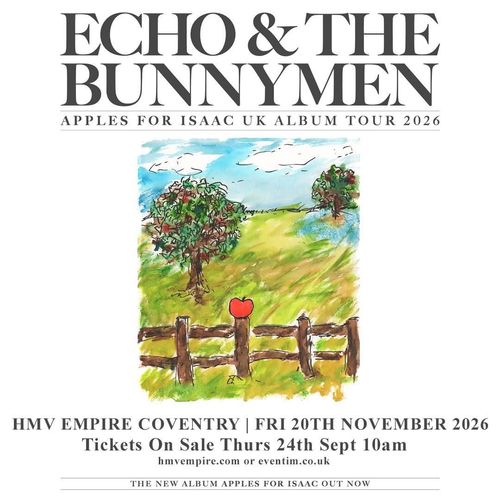 ECHO & THE BUNNYMEN APPLES FOR ISAAC UK ALBUM TOUR 2026 Echo & the Bunnymen november 2026 tour poster