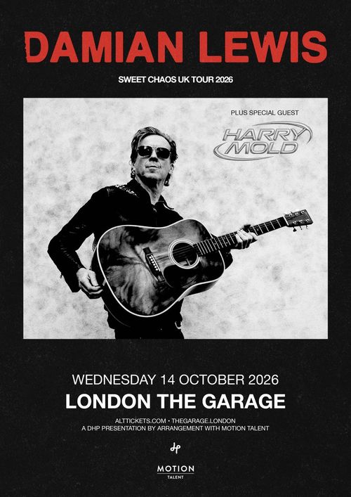 DAMIAN LEWIS SWEET CHAOS UK TOUR 2026 Damian Lewis, Harry Mold october 2026 tour poster